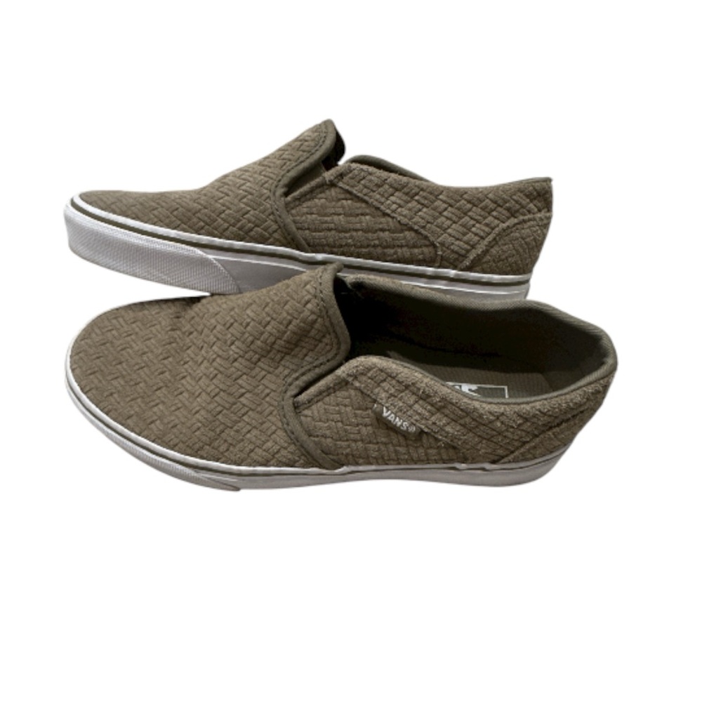 Vans Women's Textured Brown Slip-On Sneakers